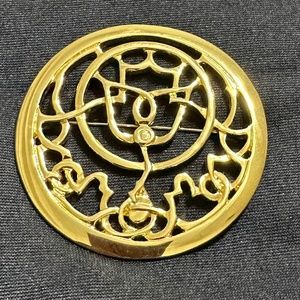 Vintage Mary McFadden Large Gold-Plated Brooch